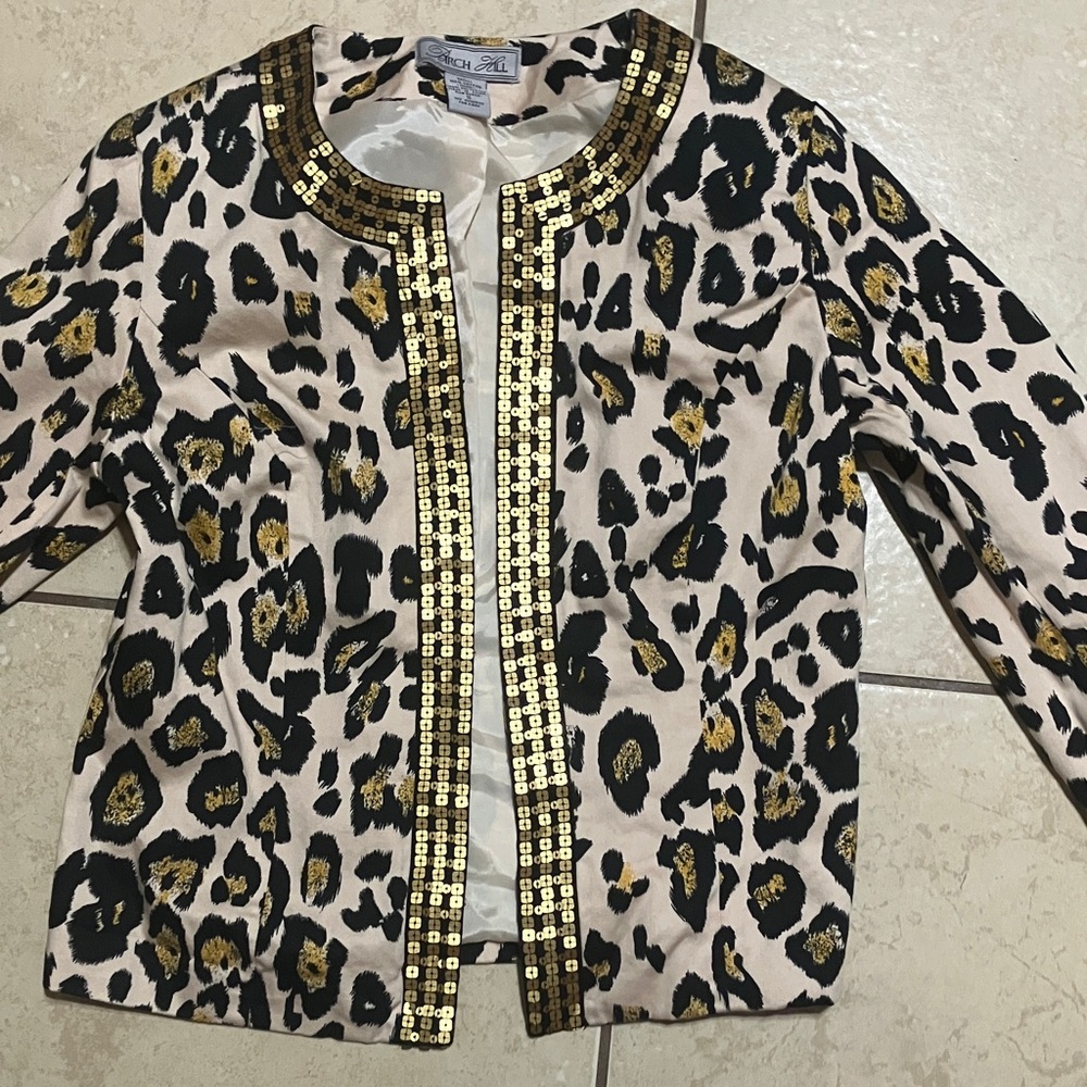 Leopard Print Sequin Jacket - image 1